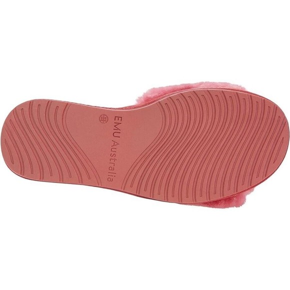 EMU AUSTRALIA Naledi Bow Sheepskin Slide Slippers Mineral Red Size 9 Shoes   NWT - Picture 4 of 15